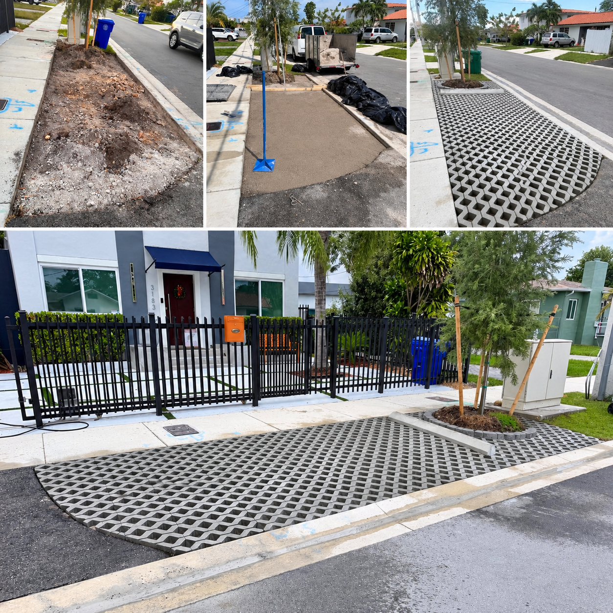Turfstone driveway installation from preparation to completion